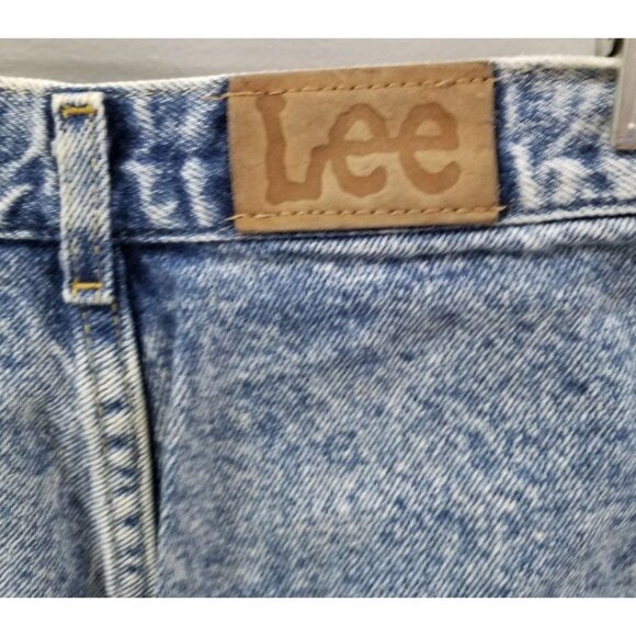Vtg Lee Acid Wash High Waisted‎ Pleated Mom Jeans Baggy 80s 90s Retro Denim - Picture 5 of 8